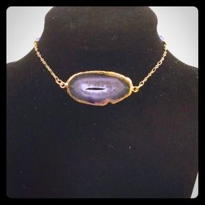 Large Stone Pendant Choker